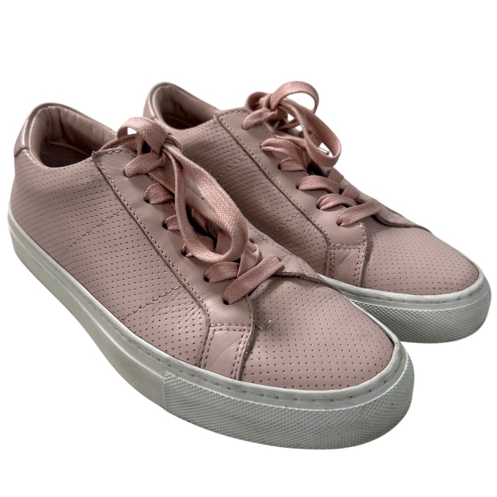 GREATS The Royale Perforated Blush Pink Leather Low Top Sneakers Women 7.5 Italy